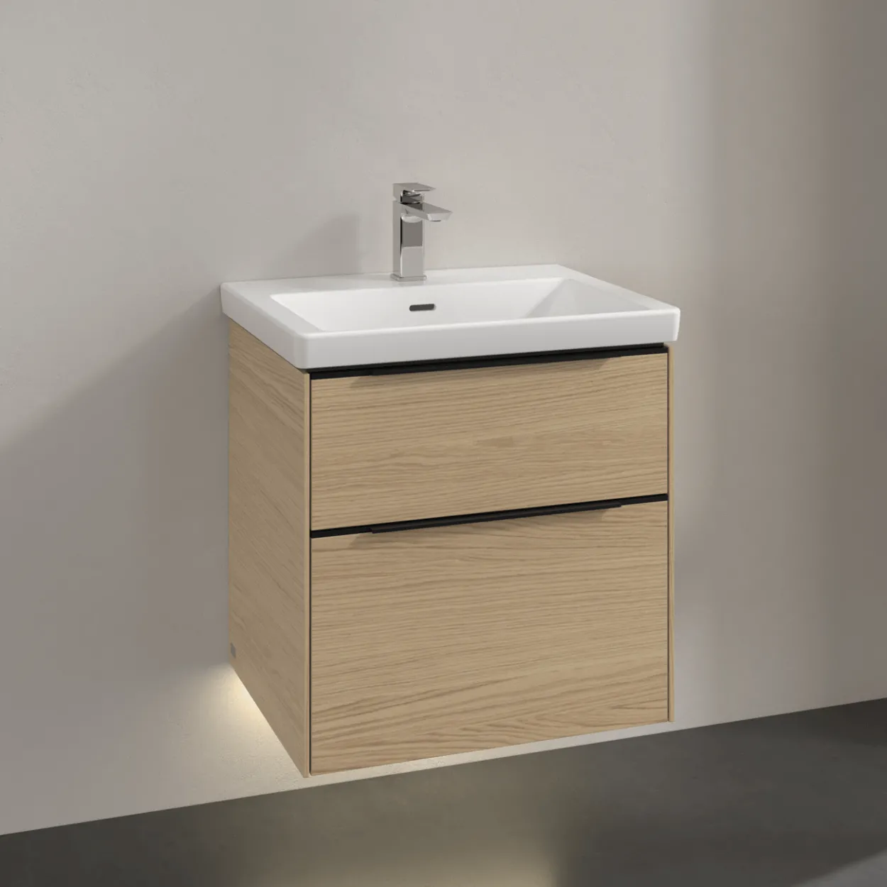 V&b subway 3.0 servantskap 57x47 arizona oak m/lys håndtak i volcano black