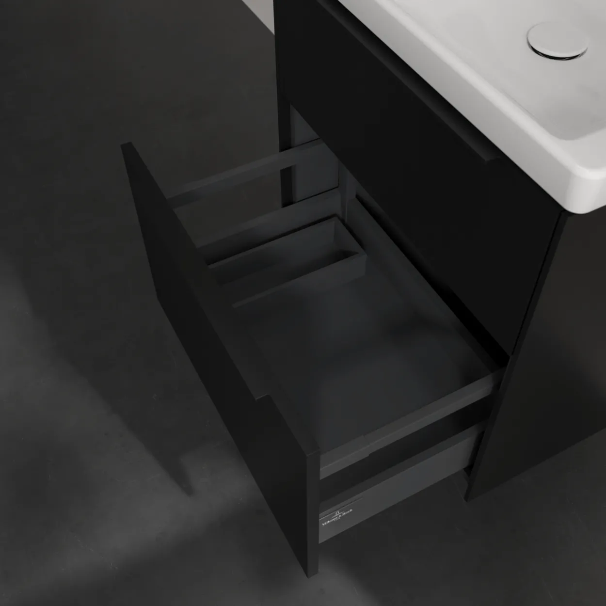V&b subway 3.0 servantskap 57x47 arizona oak m/lys håndtak i volcano black