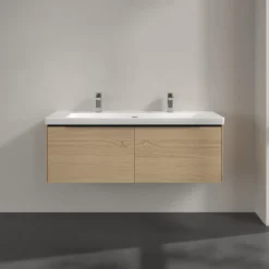V&b subway 3.0 servantskap 127x42 arizona oak m/lys håndtak i volcano black