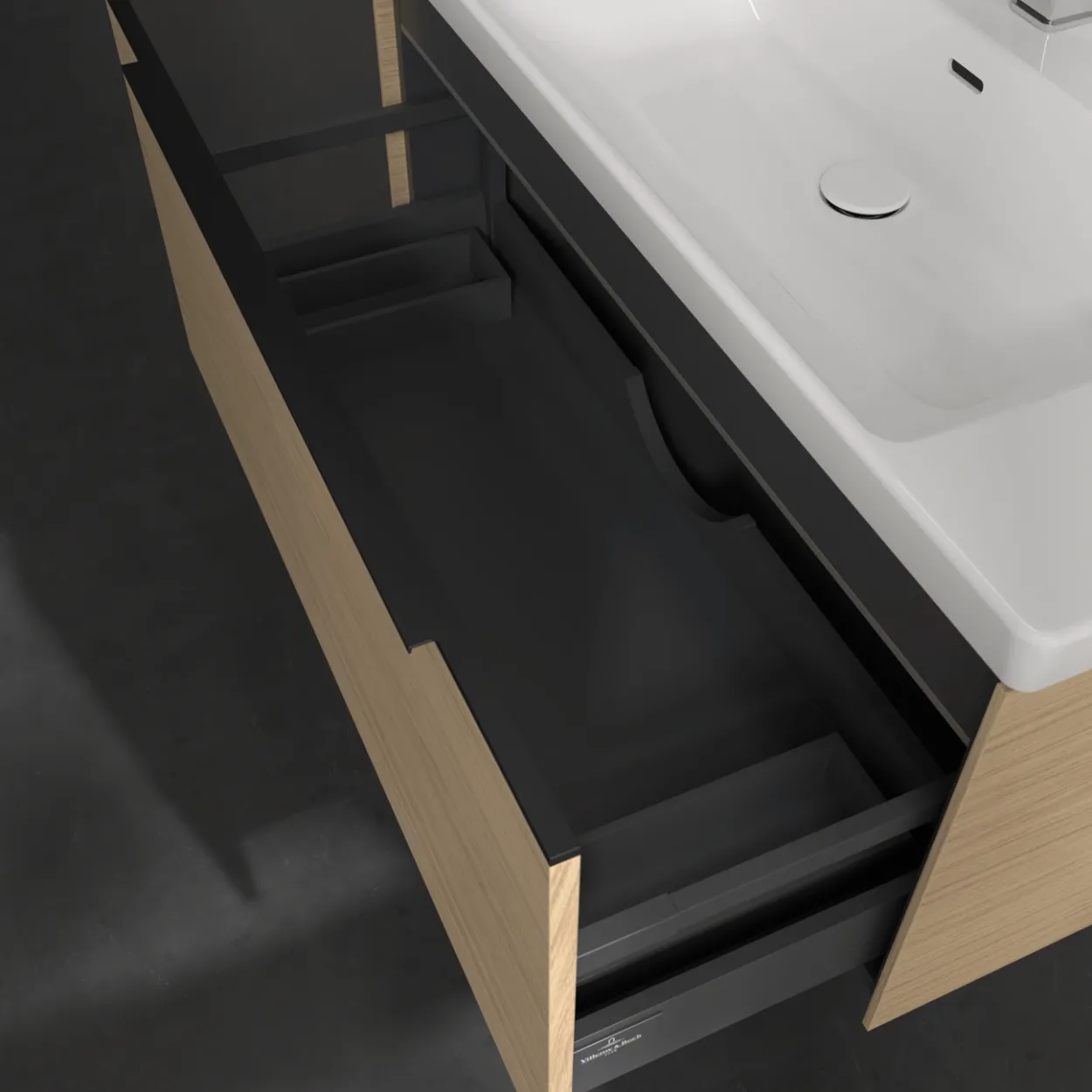 V&b subway 3.0 servantskap 97x42 arizona oak m/lys håndtak i volcano black