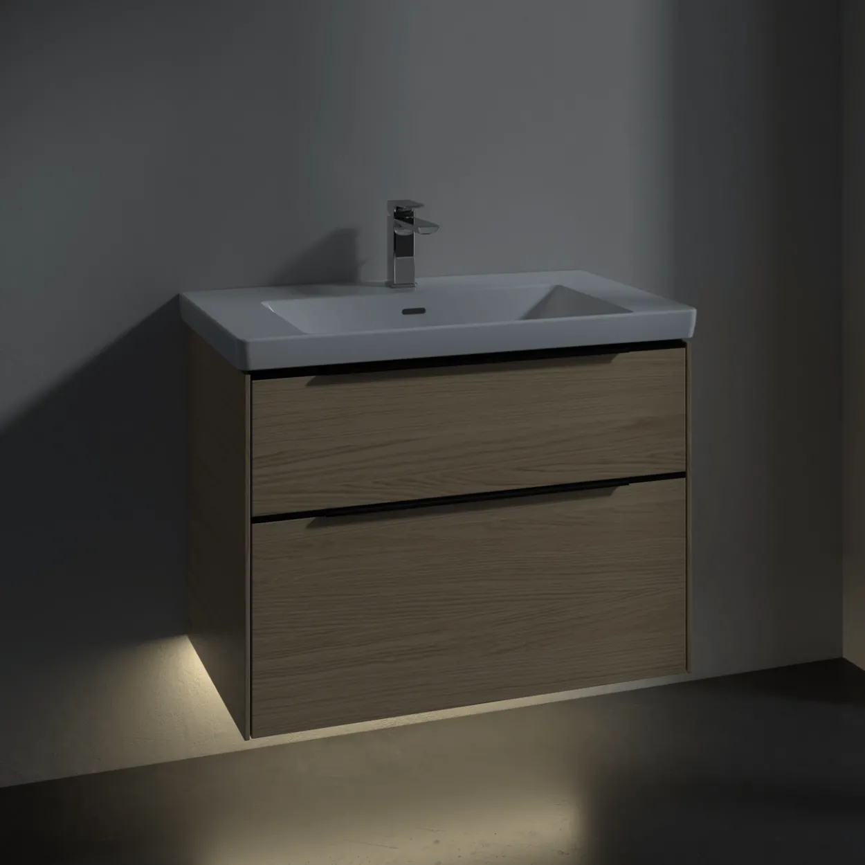 V&b subway 3.0 servantskap 77x57 arizona oak m/lys håndtak i volcano black
