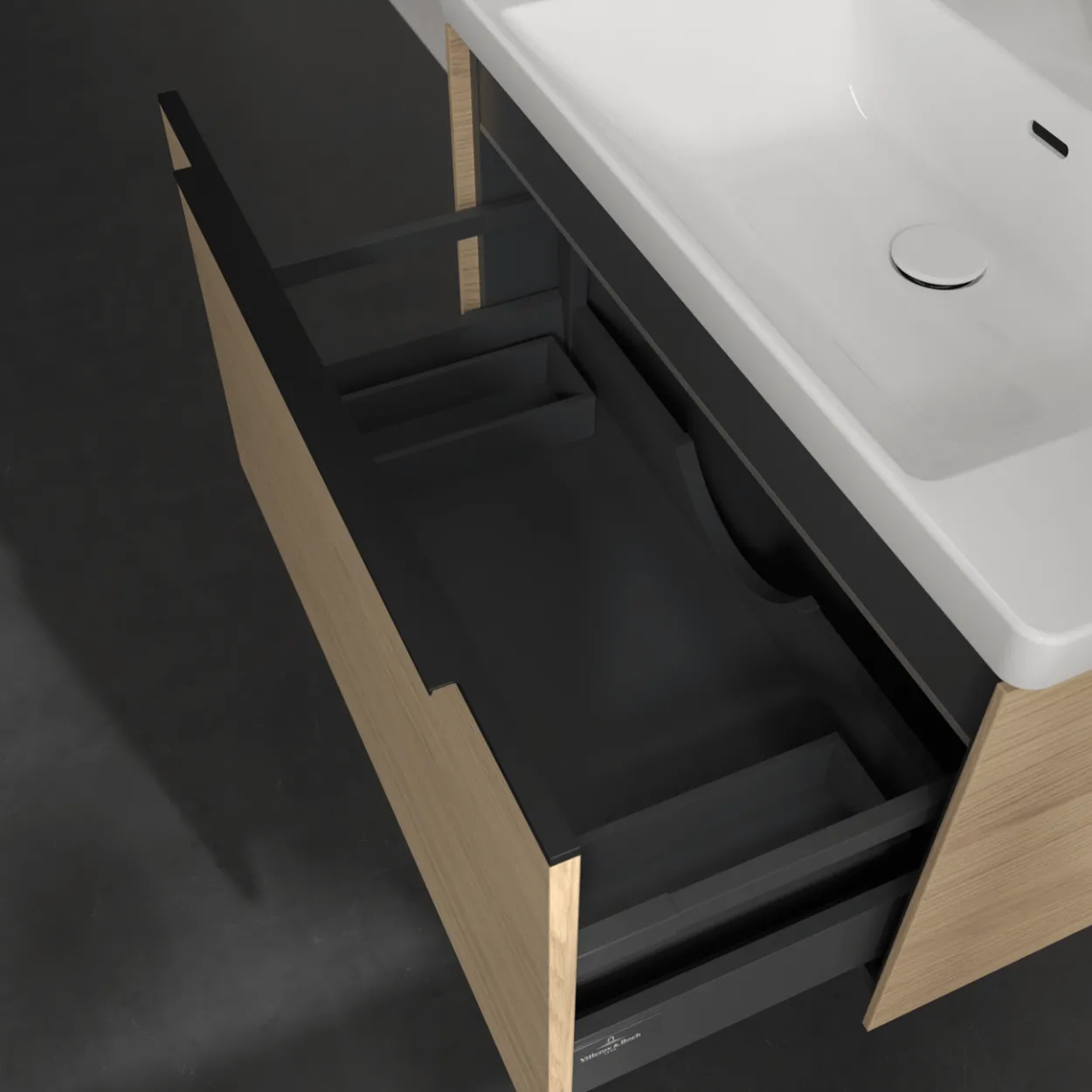 V&b subway 3.0 servantskap 77x42 arizona oak m/lys håndtak i volcano black