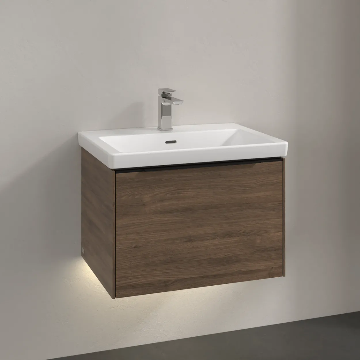 V&b subway 3.0 servantskap 66x42 arizona oak m/lys håndtak i volcano black