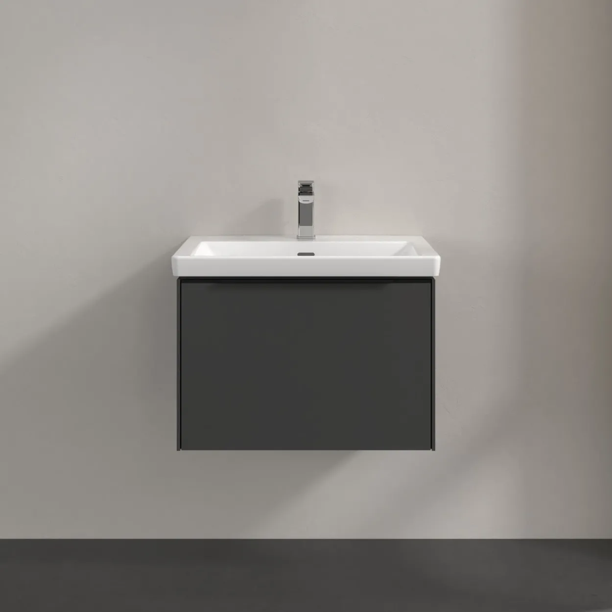 V&b subway 3.0 servantskap 66x42 black graphite håndtak i volcano