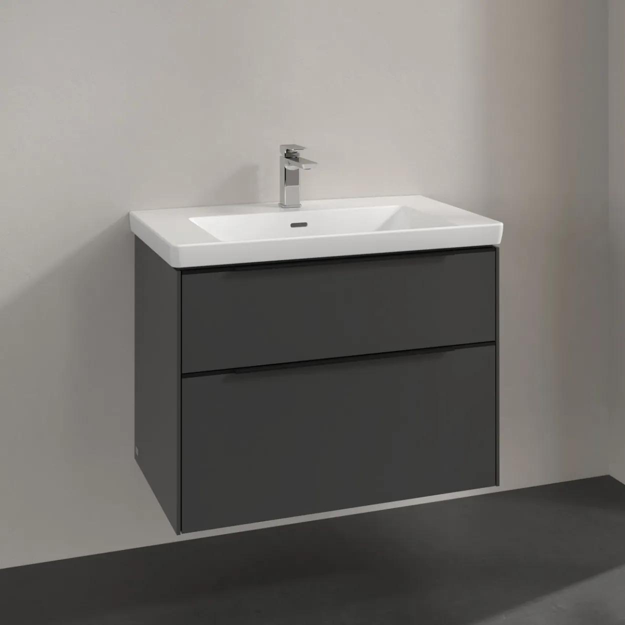 V&b subway 3.0 servantskap 77x57 black graphite håndtak i volcano