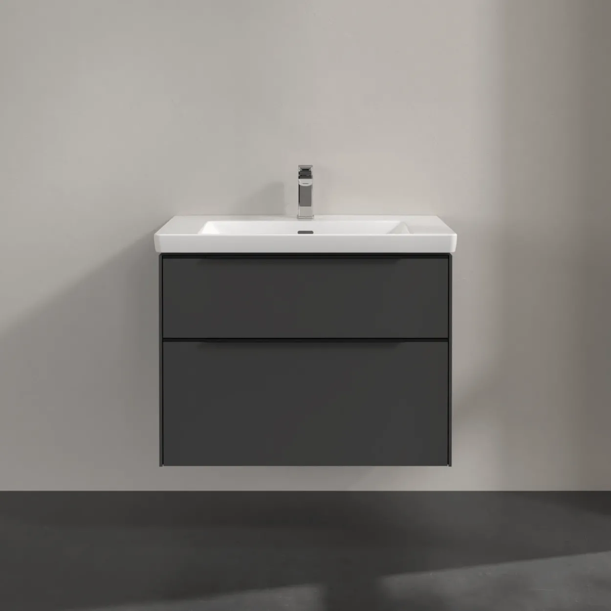 V&b subway 3.0 servantskap 77x57 black graphite håndtak i volcano