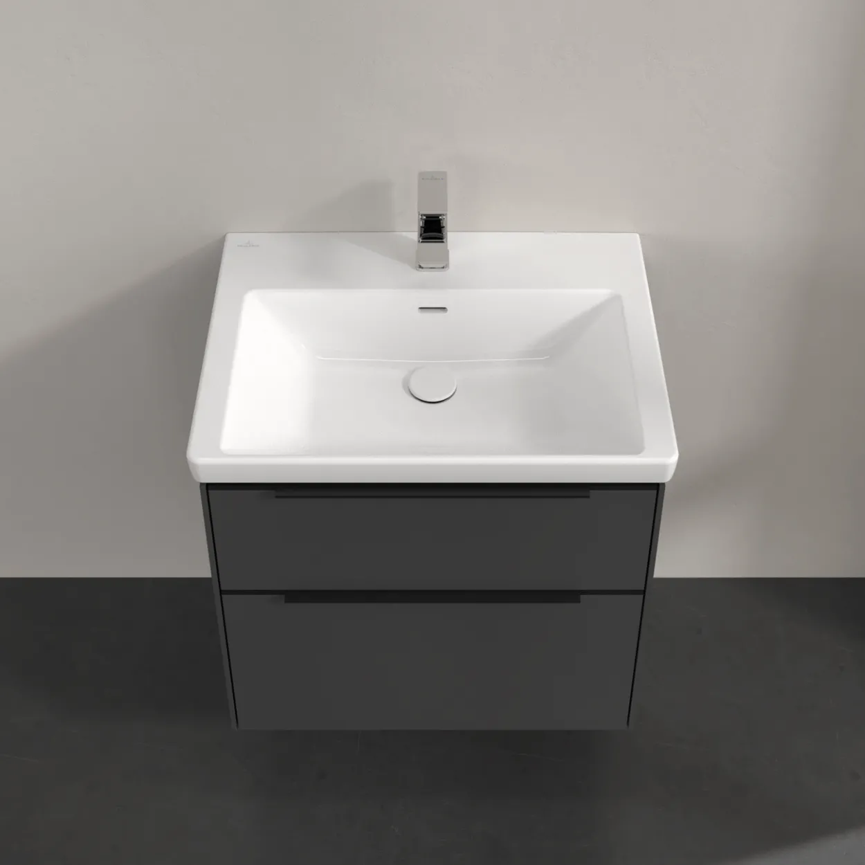 V&b subway 3.0 servantskap 62x57 black graphite håndtak i volcano
