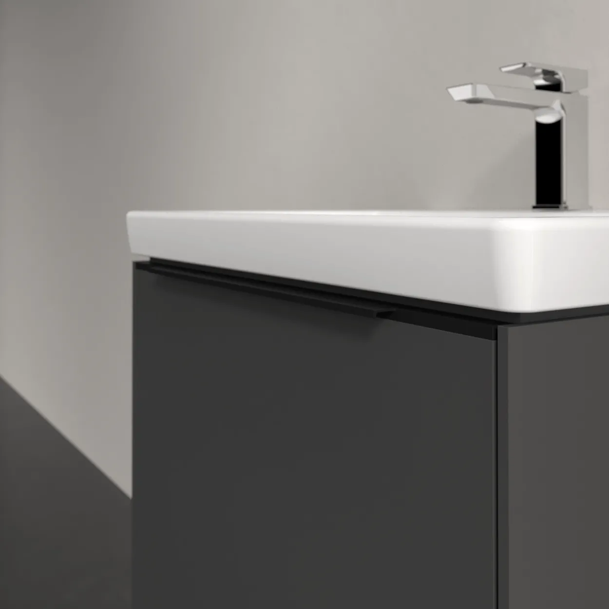 V&b subway 3.0 servantskap 57x42 black graphite håndtak i volcano