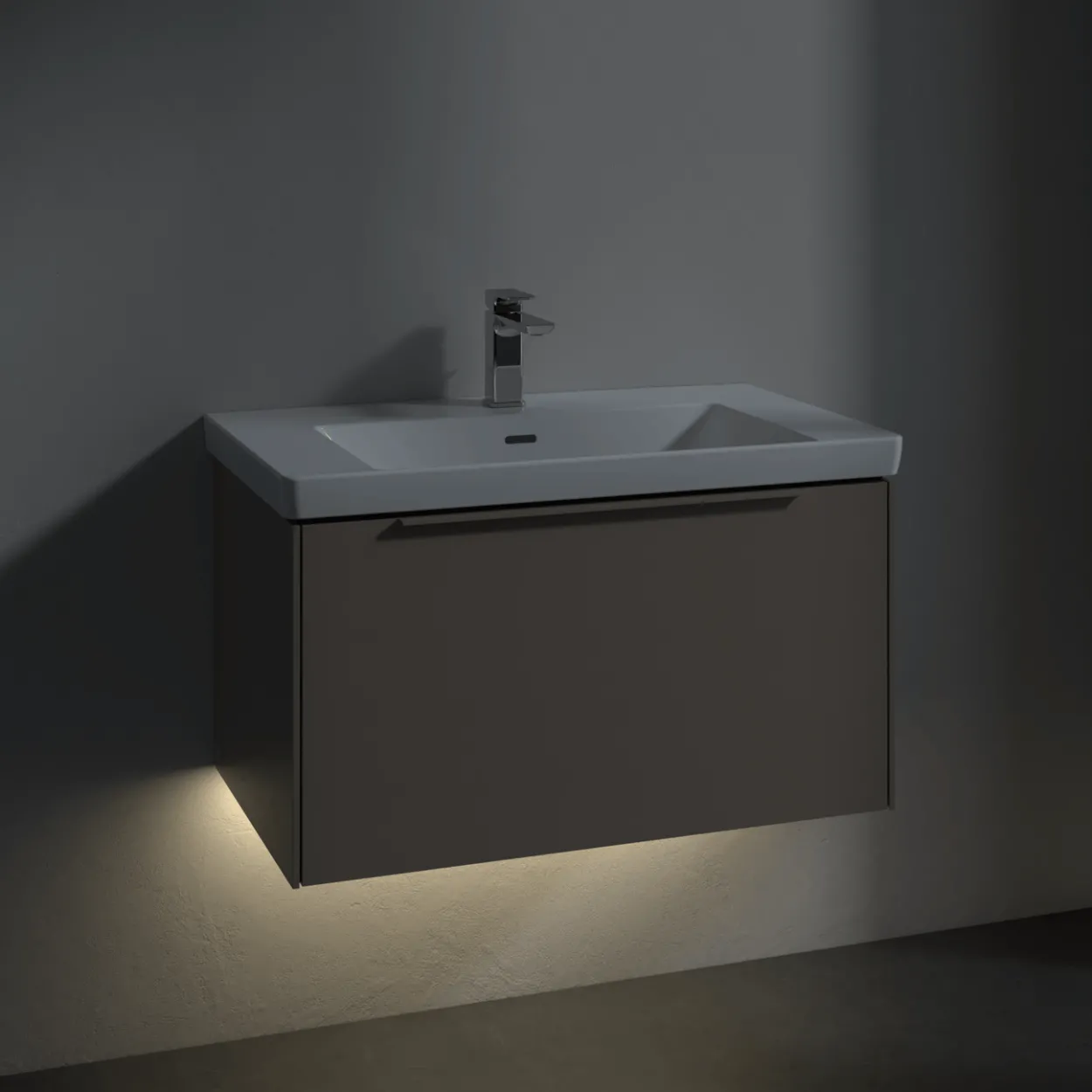 V&b subway 3.0 servantskap 77x42 black graphite m/lys håndtak i volcano