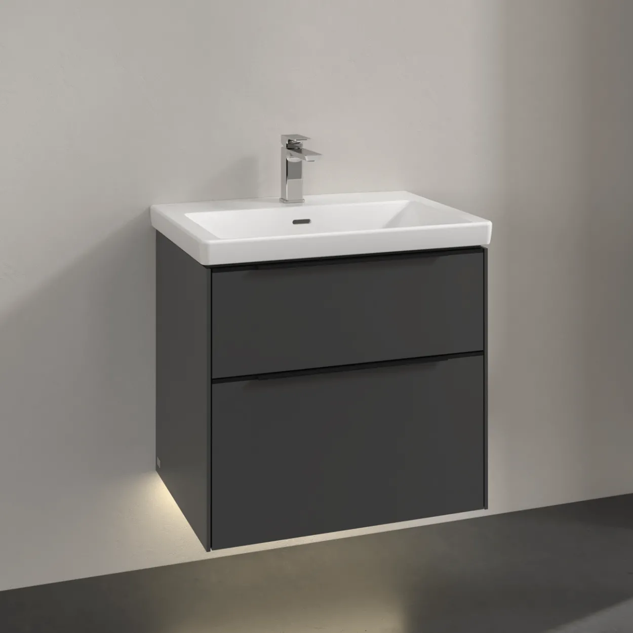V&b subway 3.0 servantskap 62x57 black graphite m/lys håndtak i volcano