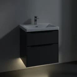 V&b subway 3.0 servantskap 57x47 black graphite m/lys håndtak i volcano