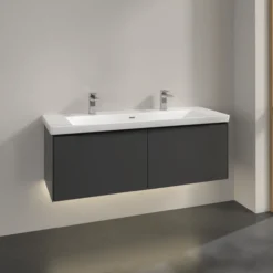 V&b subway 3.0 servantskap 127x42 black graphite m/lys håndtak i volcano
