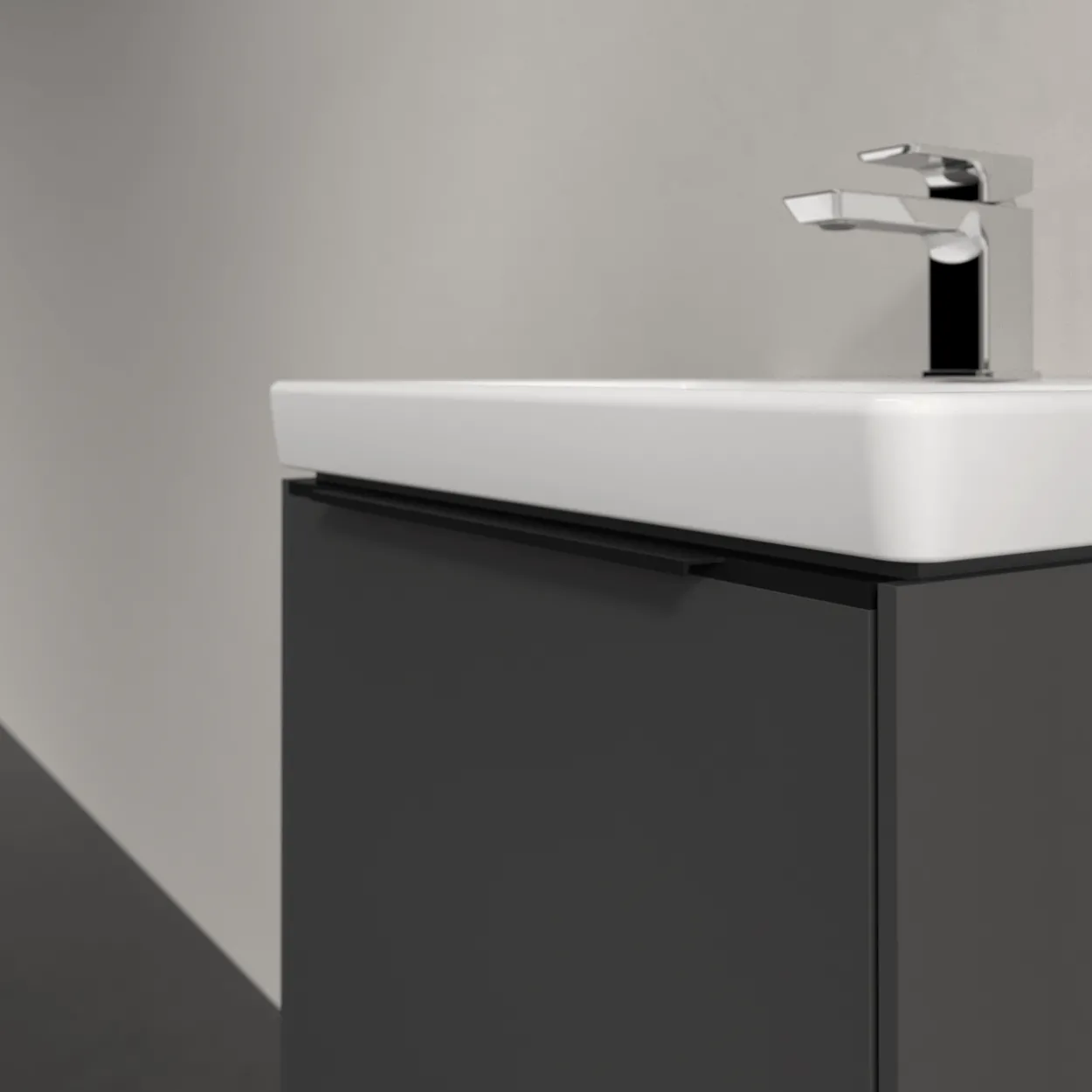 V&b subway 3.0 servantskap 47x42 black graphite m/lys håndtak i volcano
