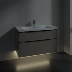 V&b subway 3.0 servantskap 97x57 black taupe m/lys håndtak i volcano
