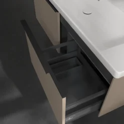 V&b subway 3.0 servantskap 127x42 black taupe m/lys håndtak i volcano