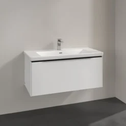 V&b subway 3.0 servantskap 97x42 brilliant white håndtak i volcano black