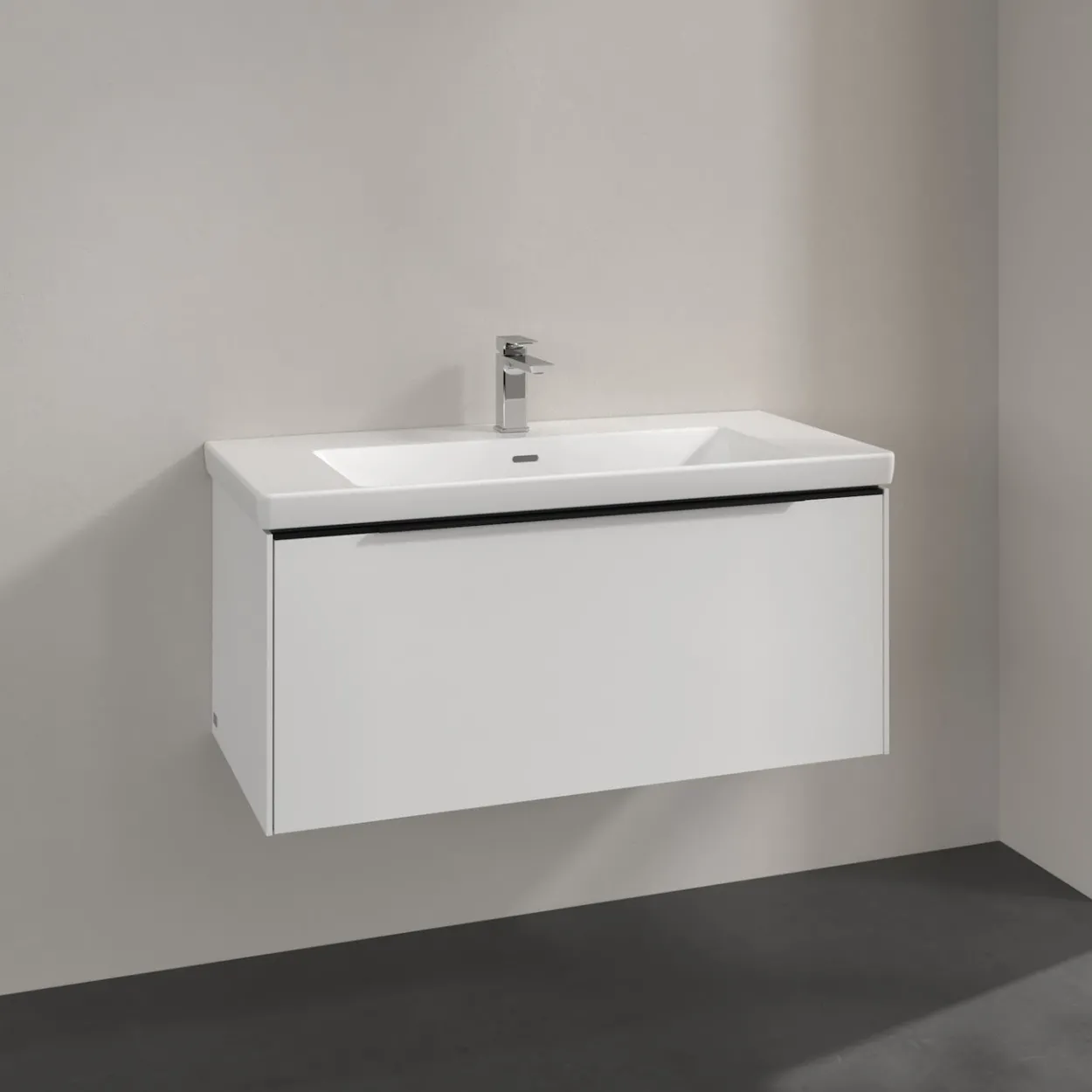 V&b subway 3.0 servantskap 97x42 brilliant white håndtak i volcano black
