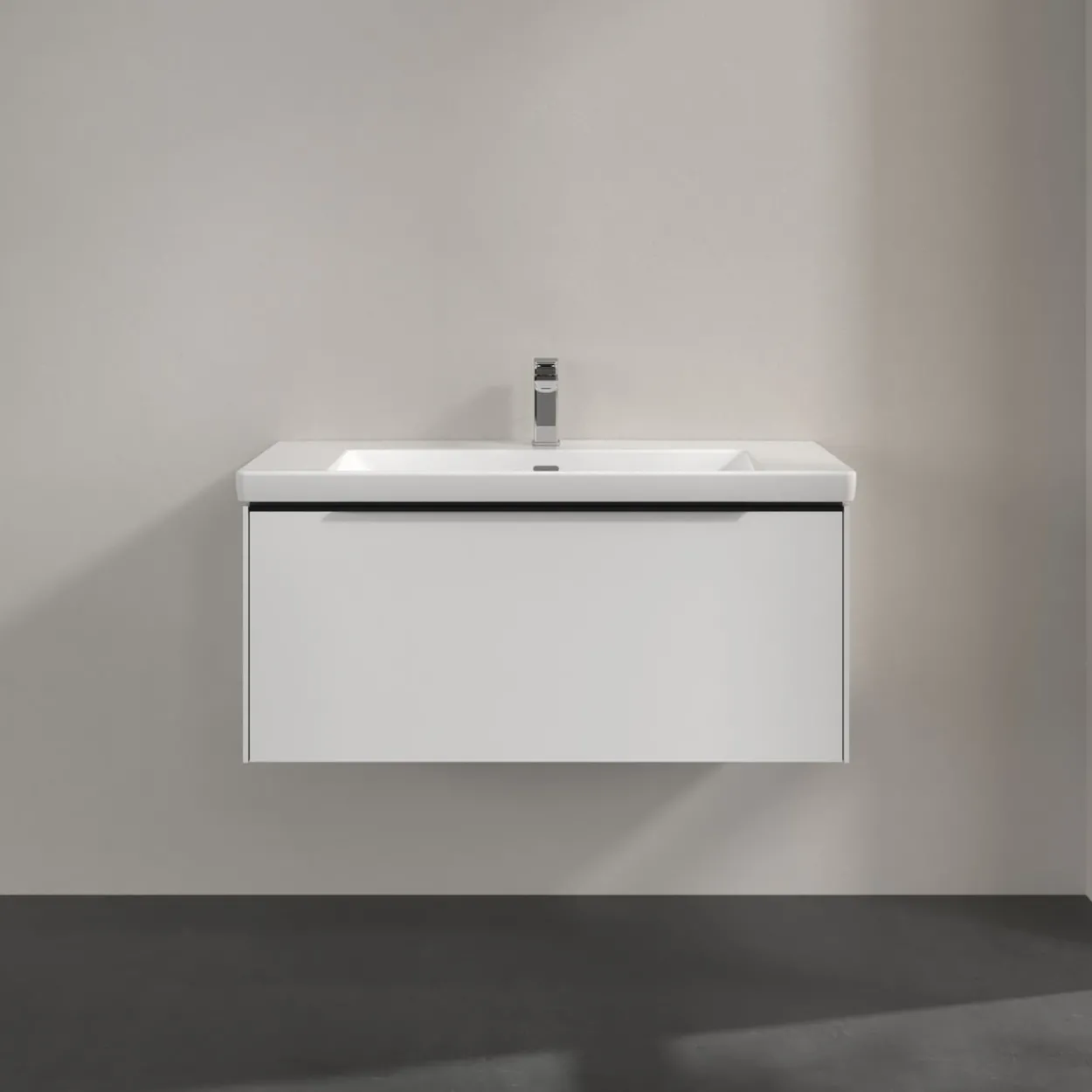 V&b subway 3.0 servantskap 97x42 brilliant white håndtak i volcano black