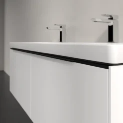 V&b subway 3.0 servantskap 127x42 brilliant white håndtak i volcano black