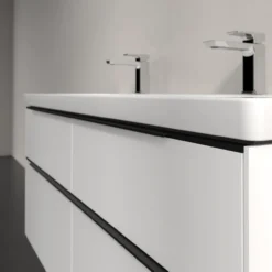V&b subway 3.0 servantskap 127x57 brilliant white håndtak i volcano black