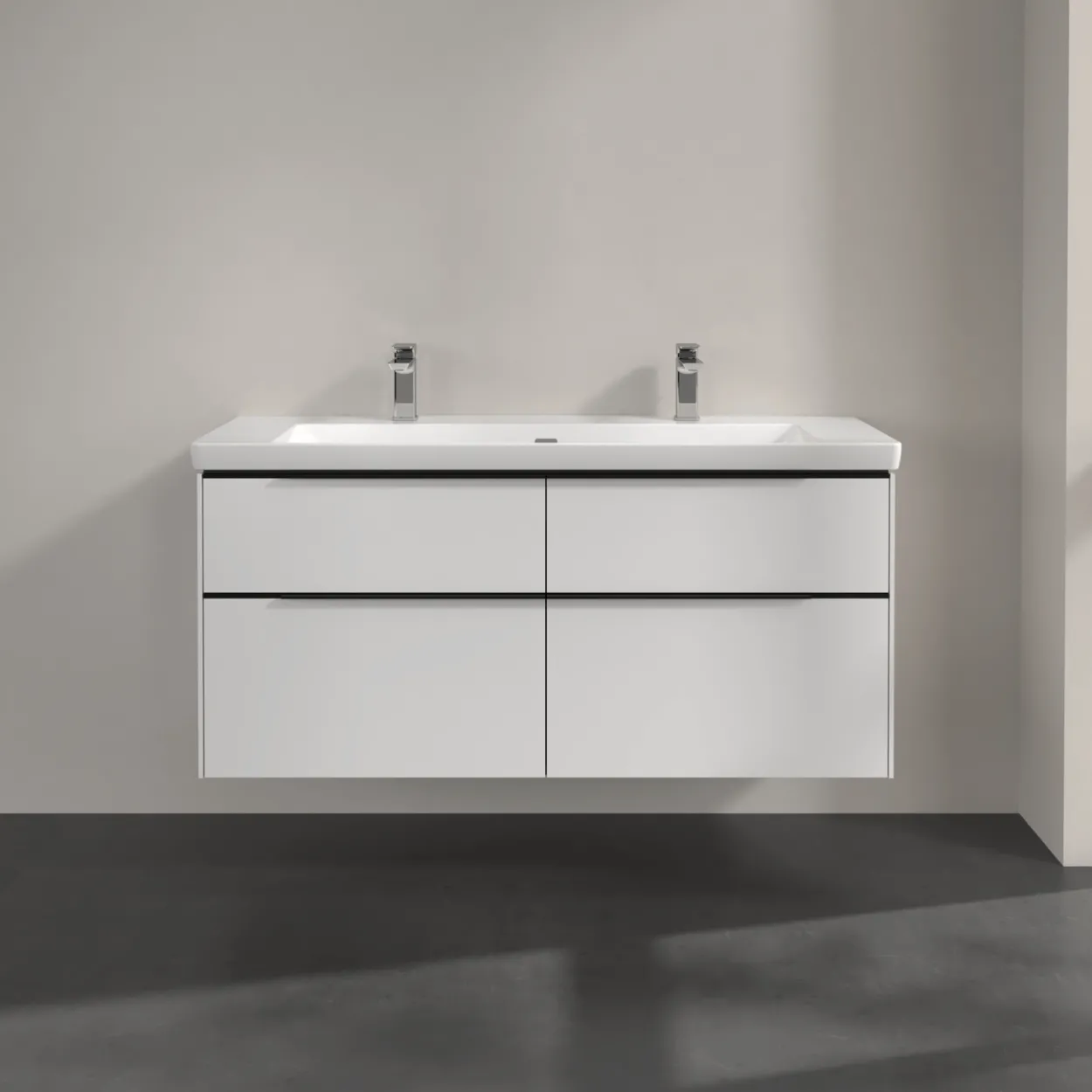 V&b subway 3.0 servantskap 127x57 brilliant white håndtak i volcano black