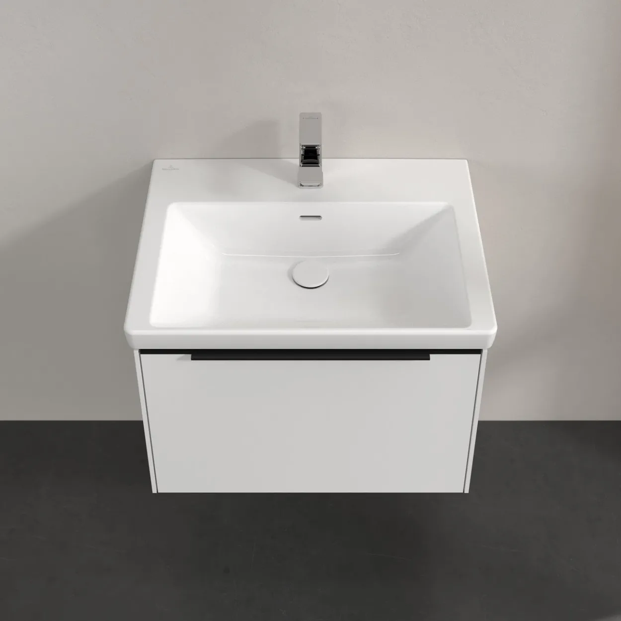 V&b subway 3.0 servantskap 66x42 brilliant white håndtak i volcano black