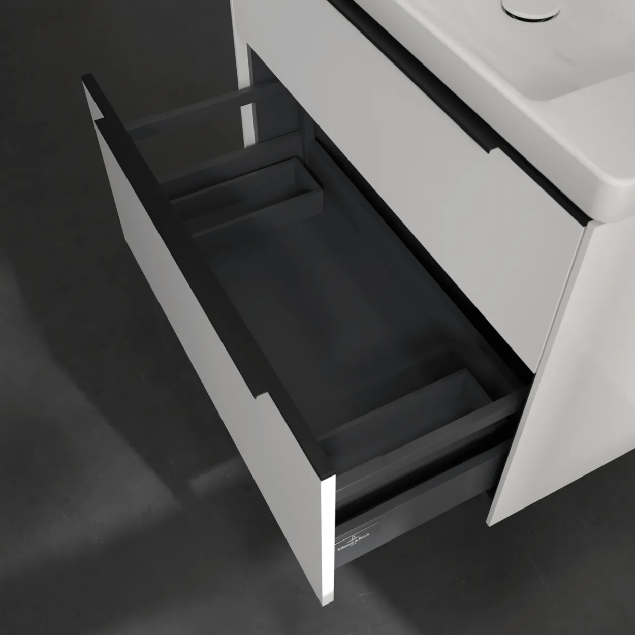 V&b subway 3.0 servantskap 77x57 brilliant white håndtak i volcano black