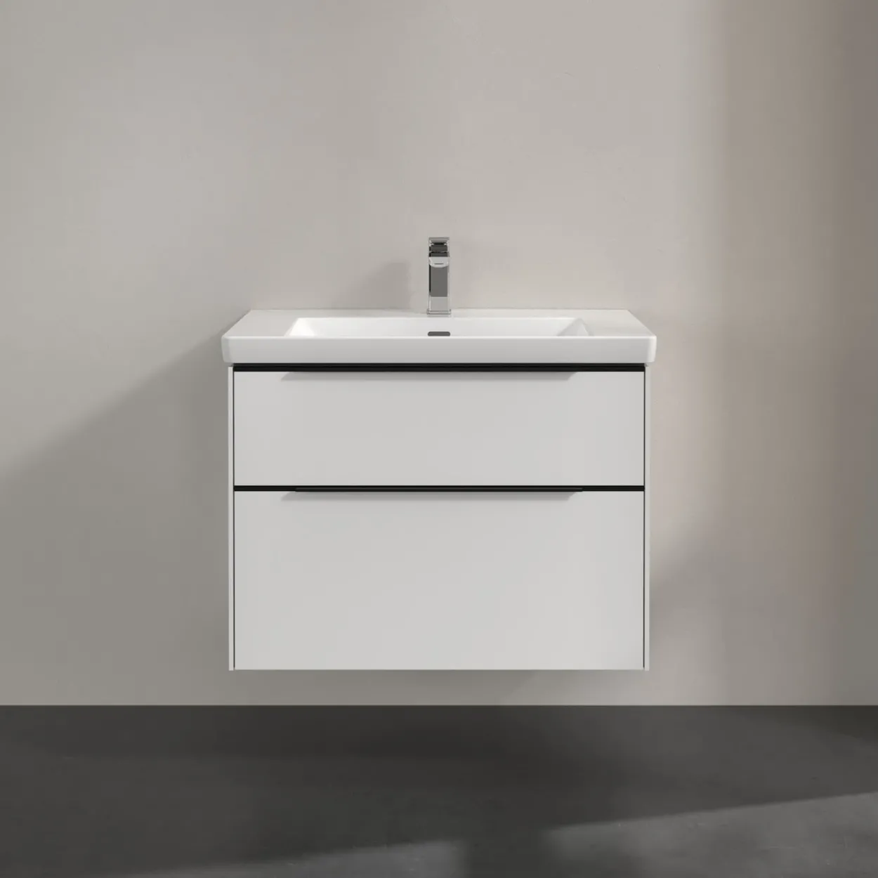 V&b subway 3.0 servantskap 77x57 brilliant white håndtak i volcano black