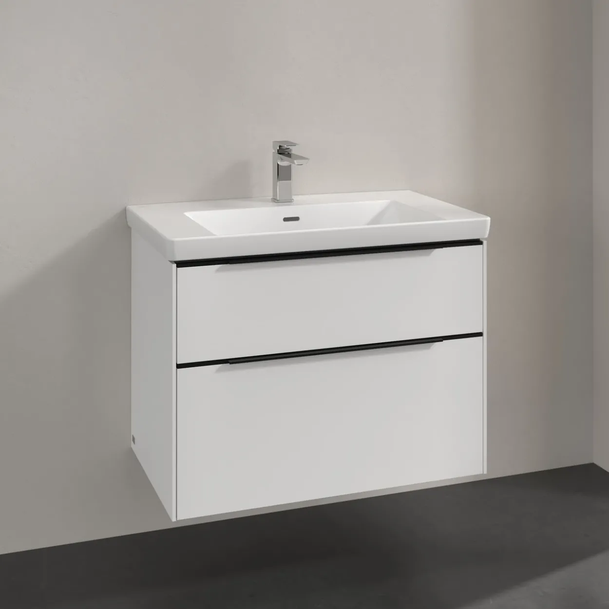 V&b subway 3.0 servantskap 77x57 brilliant white håndtak i volcano black