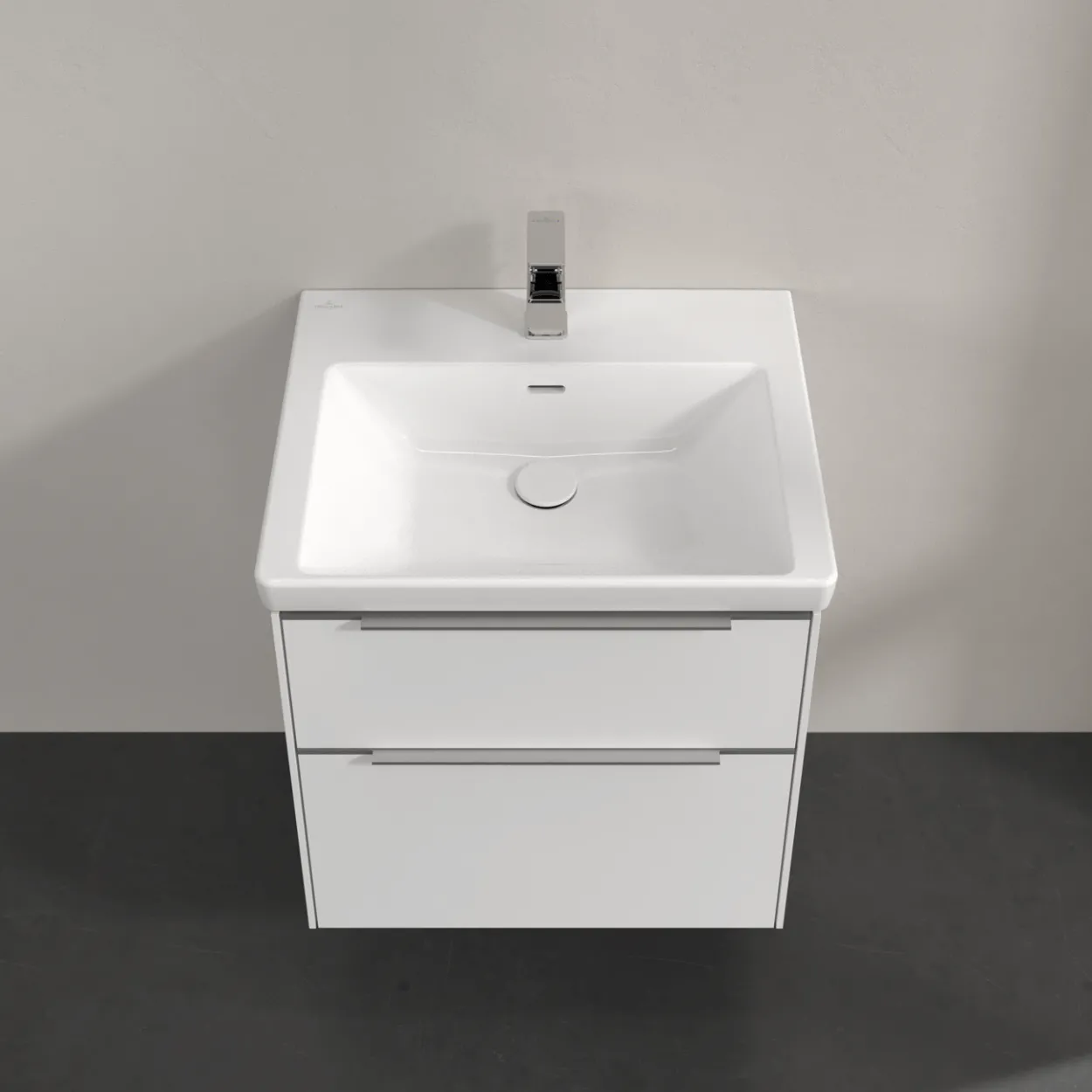 V&b subway 3.0 servantskap 57x47 brilliant white m/lys håndtak i krom
