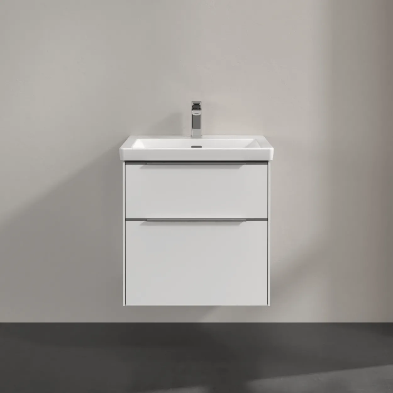 V&b subway 3.0 servantskap 57x47 brilliant white m/lys håndtak i krom