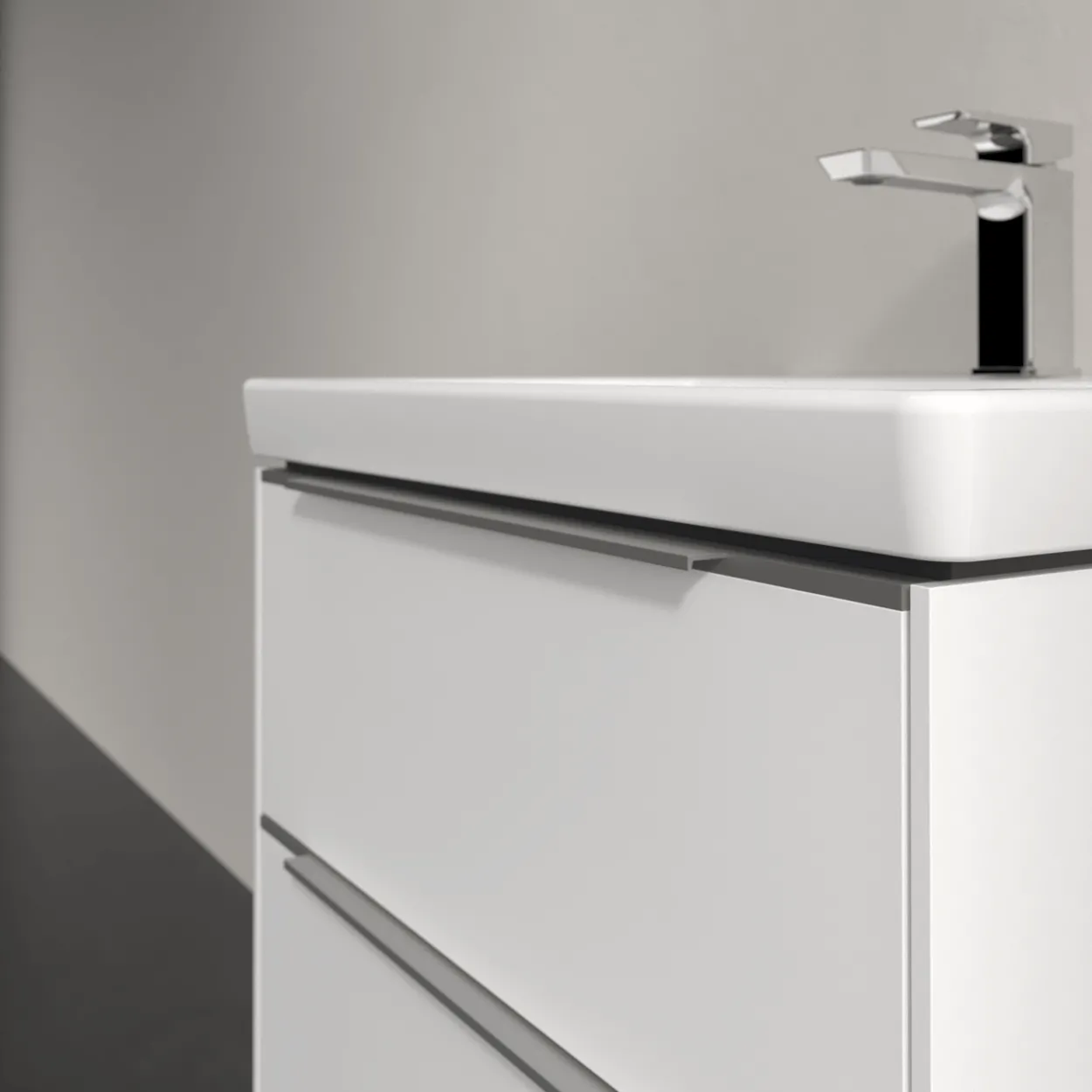 V&b subway 3.0 servantskap 57x47 brilliant white m/lys håndtak i krom