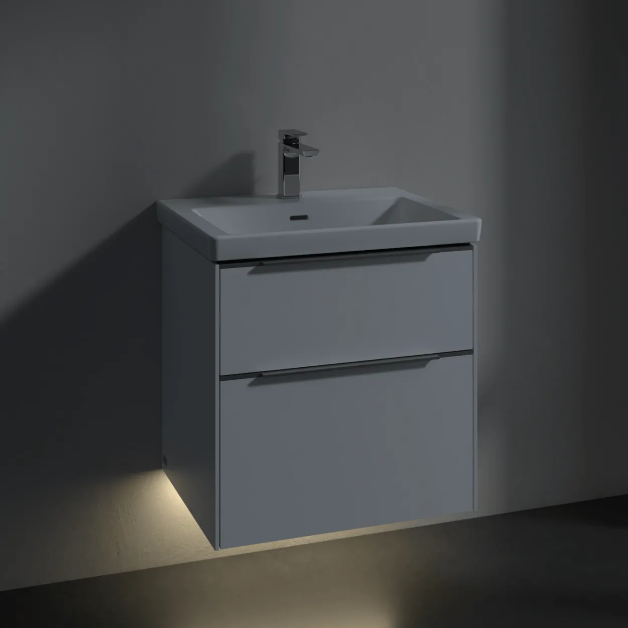 V&b subway 3.0 servantskap 57x47 brilliant white m/lys håndtak i krom
