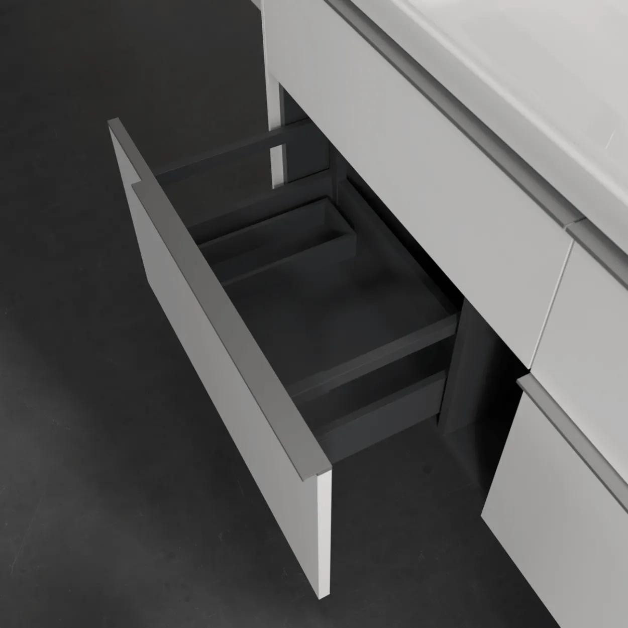 V&b subway 3.0 servantskap 127x57 brilliant white m/lys håndtak i krom