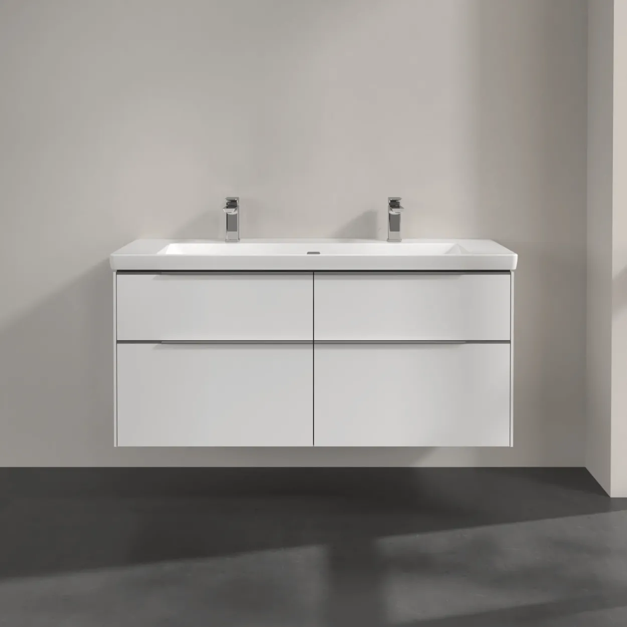 V&b subway 3.0 servantskap 127x57 brilliant white m/lys håndtak i krom
