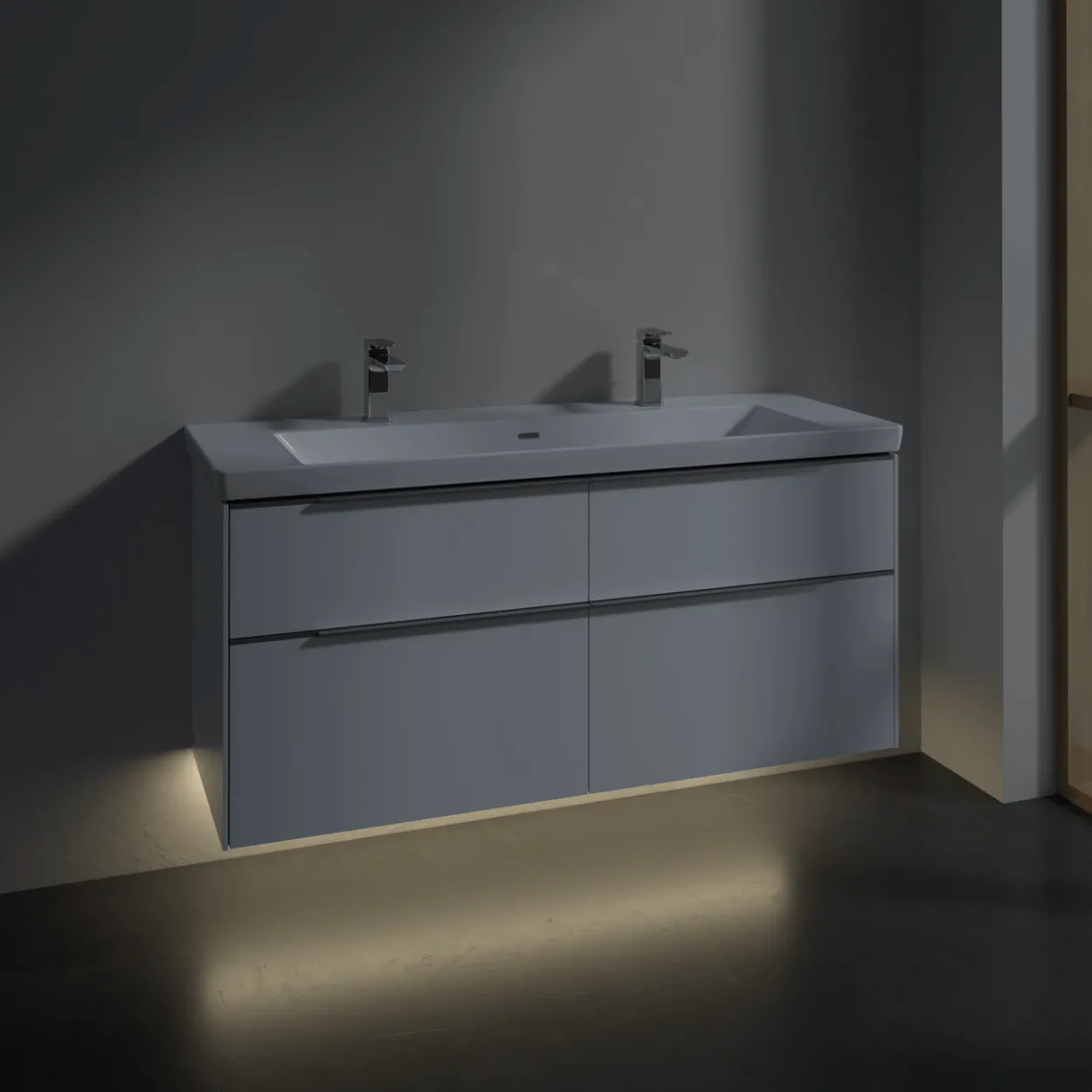 V&b subway 3.0 servantskap 127x57 brilliant white m/lys håndtak i krom