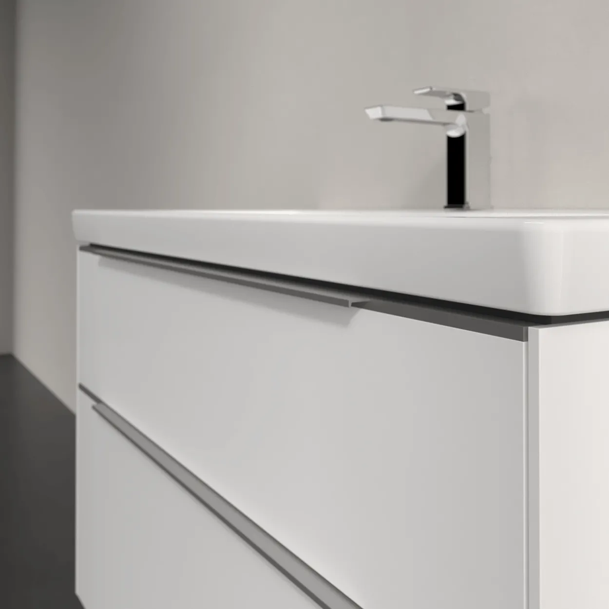V&b subway 3.0 servantskap 97x57 brilliant white m/lys håndtak i krom