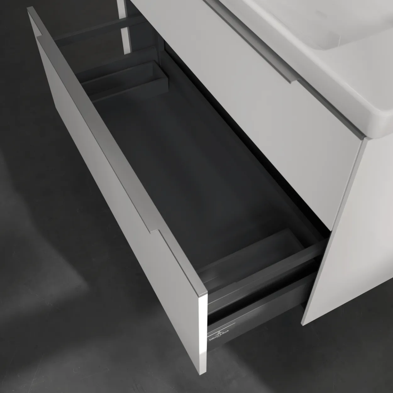 V&b subway 3.0 servantskap 97x57 brilliant white m/lys håndtak i krom