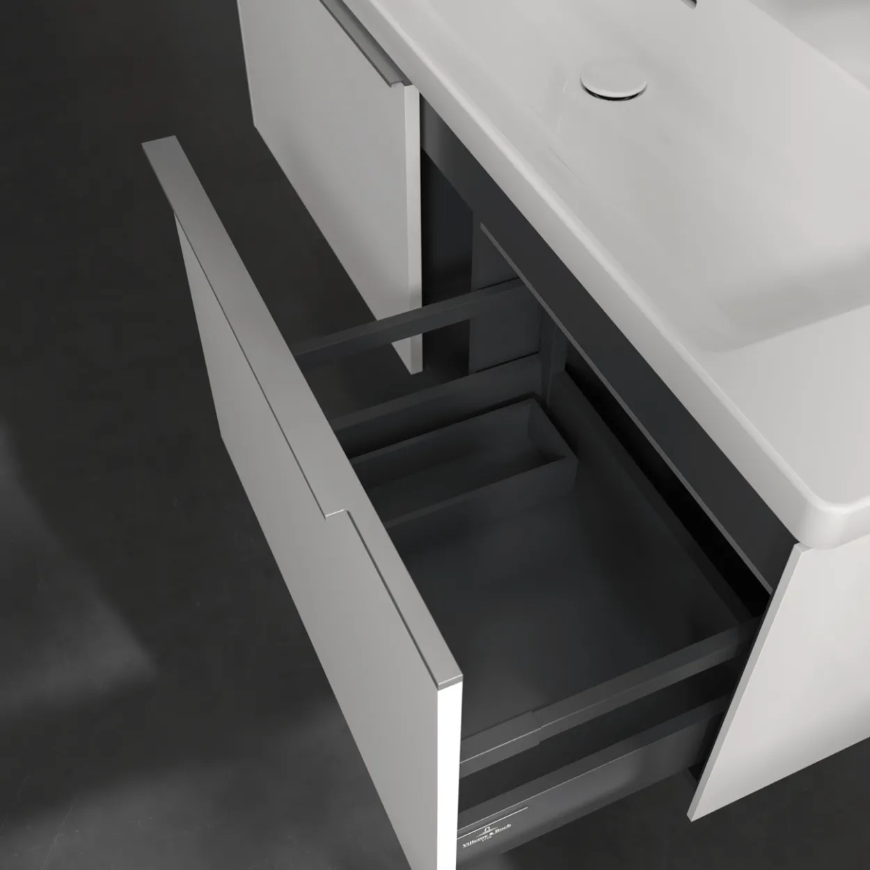 V&b subway 3.0 servantskap 127x42 brilliant white m/lys håndtak i krom