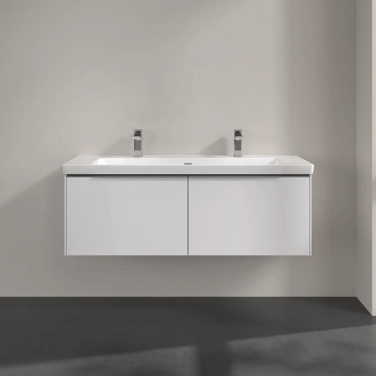V&b subway 3.0 servantskap 127x42 brilliant white m/lys håndtak i krom