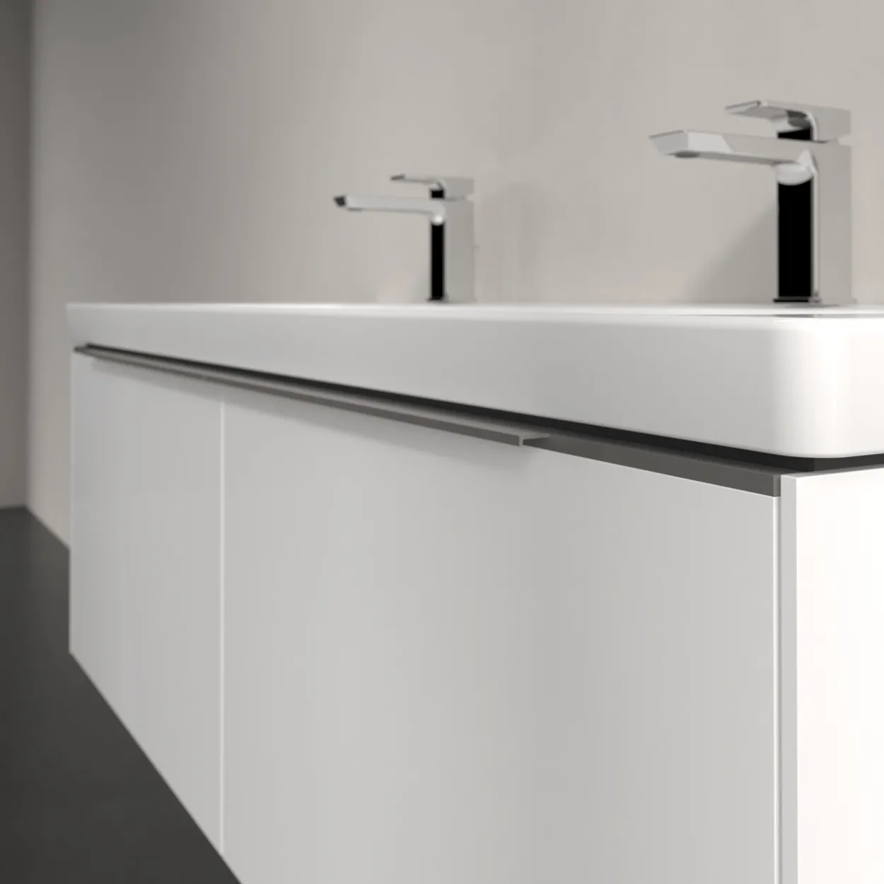 V&b subway 3.0 servantskap 127x42 brilliant white m/lys håndtak i krom