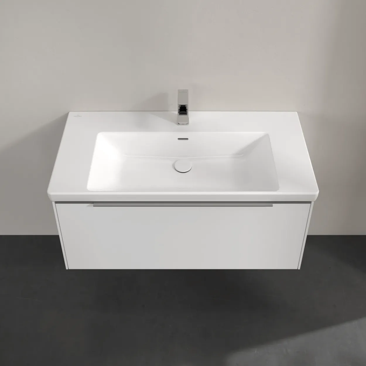 V&b subway 3.0 servantskap 97x42 brilliant white m/lys håndtak i krom