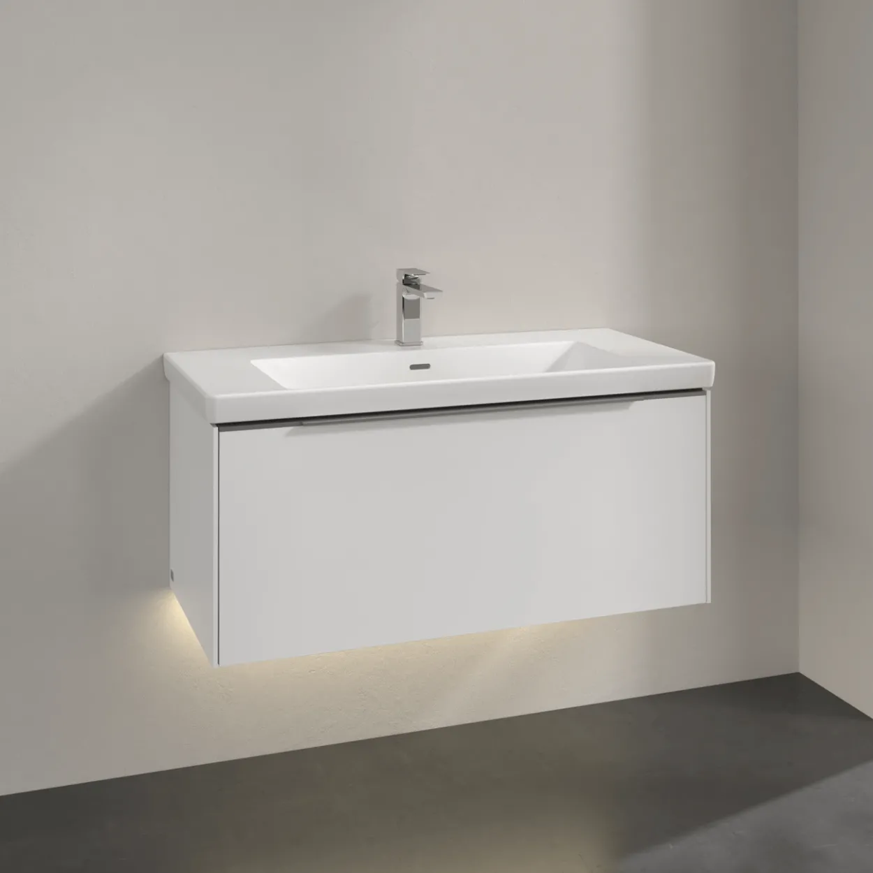 V&b subway 3.0 servantskap 97x42 brilliant white m/lys håndtak i krom