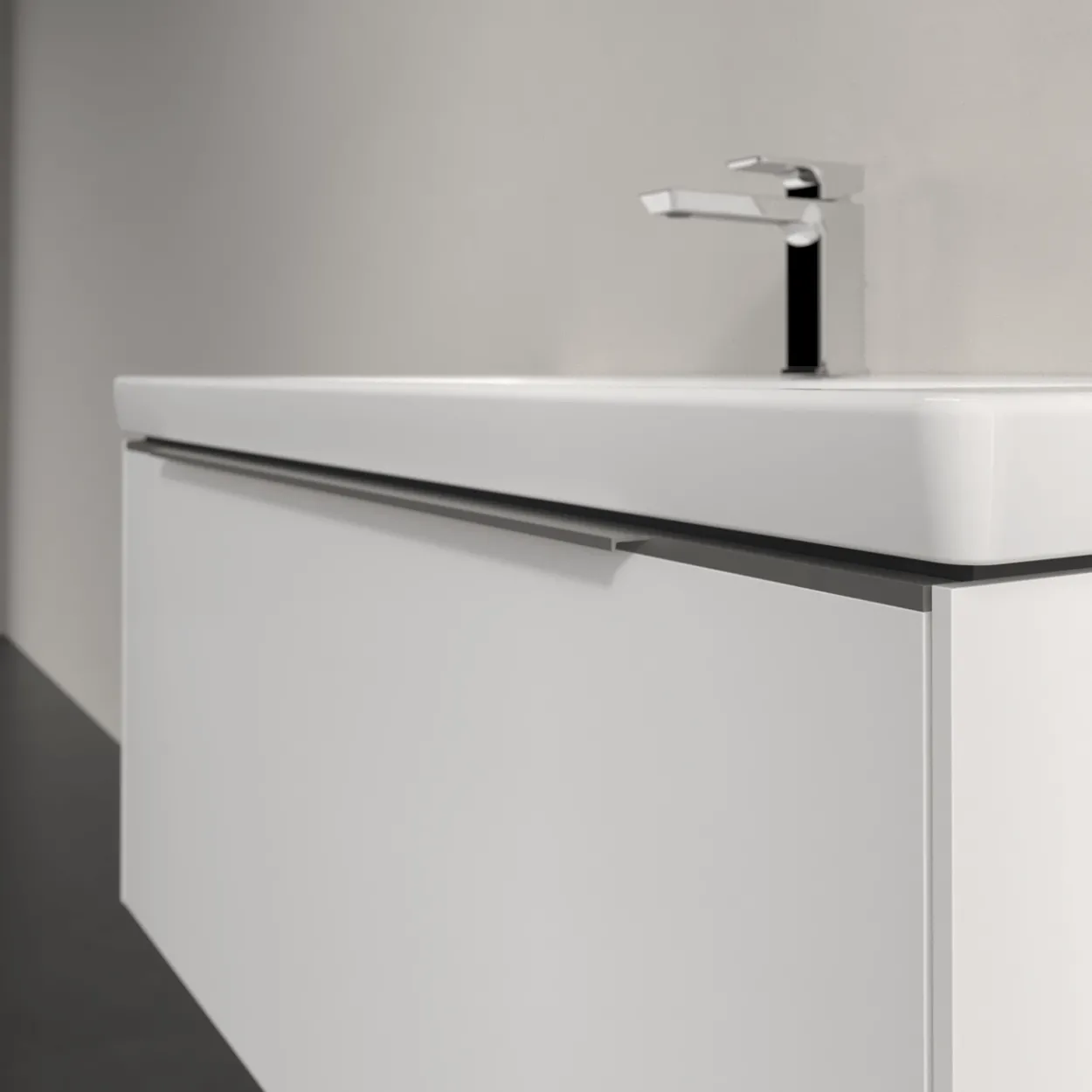 V&b subway 3.0 servantskap 97x42 brilliant white m/lys håndtak i krom