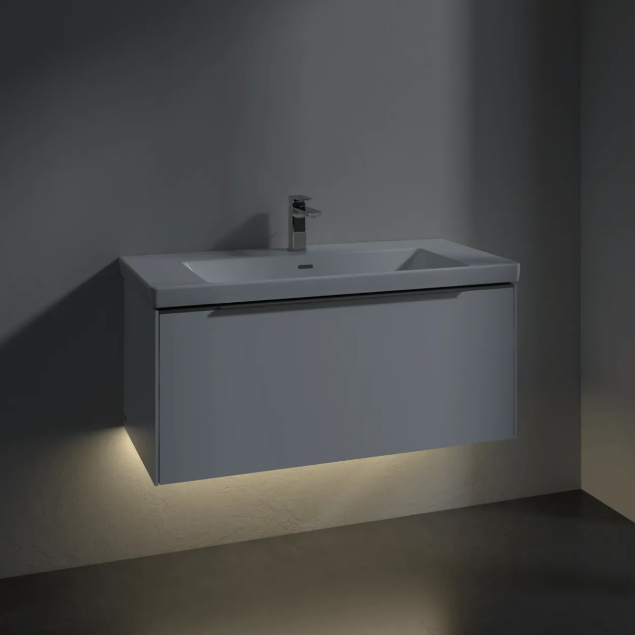 V&b subway 3.0 servantskap 97x42 brilliant white m/lys håndtak i krom