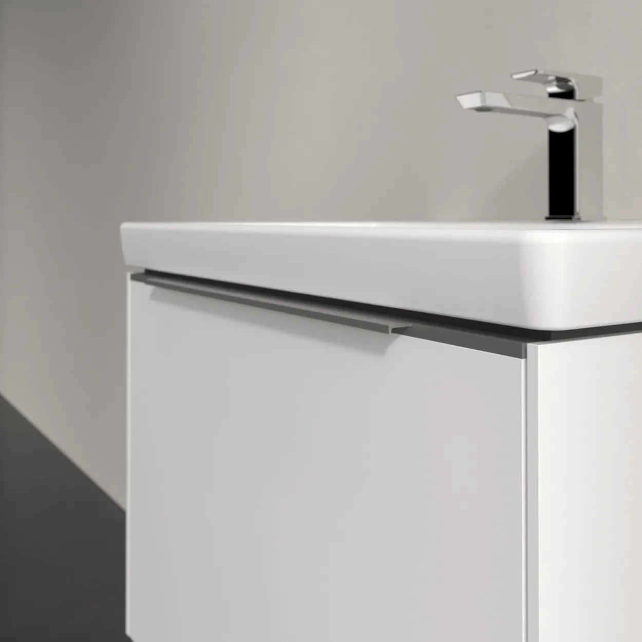 V&b subway 3.0 servantskap 66x42 brilliant white m/lys håndtak i krom