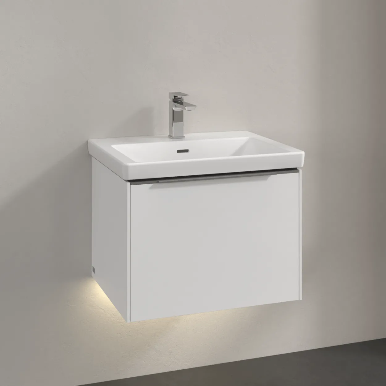 V&b subway 3.0 servantskap 57x42 brilliant white m/lys håndtak i krom