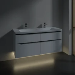 V&b subway 3.0 servantskap 127x57 brilliant white m/lys håndtak i volcano black