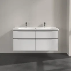 V&b subway 3.0 servantskap 127x57 brilliant white m/lys håndtak i volcano black