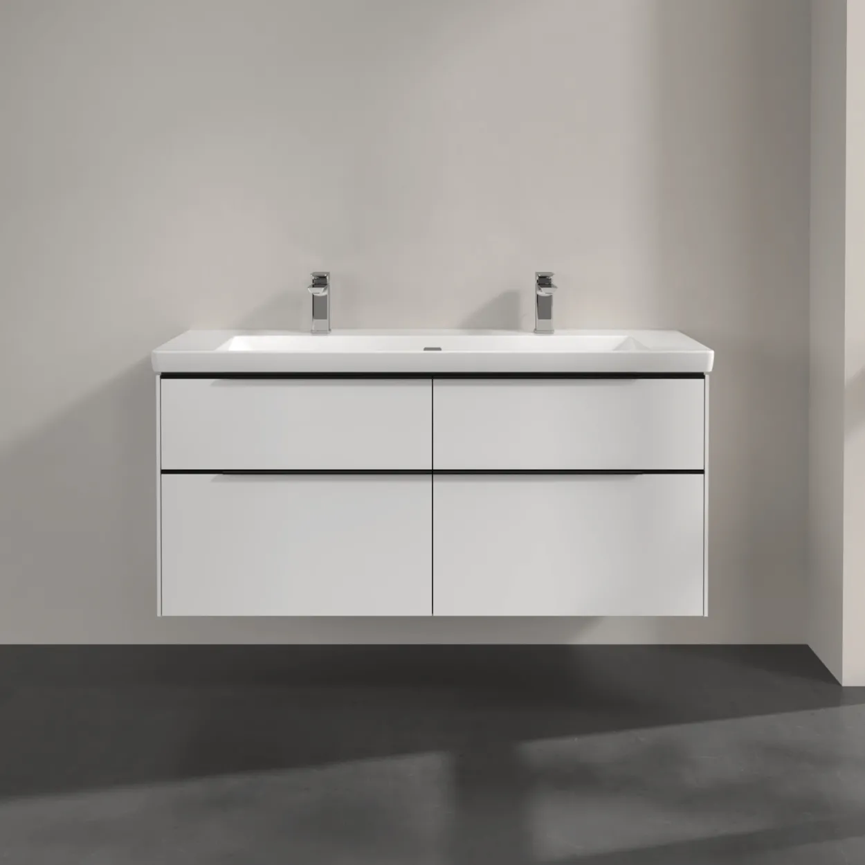 V&b subway 3.0 servantskap 127x57 brilliant white m/lys håndtak i volcano black
